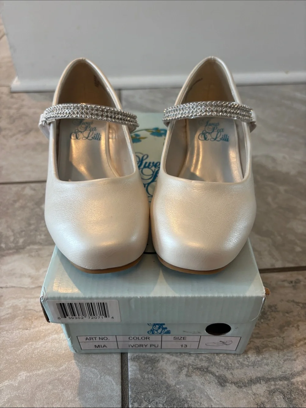 Sweet Love Kids Ivory Pearl-Embellished Mary Janes